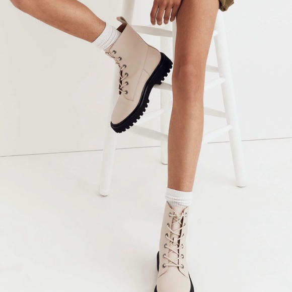 NIB Madewell Rayna Lace-Up Boot in Leather - Picture 8 of 8